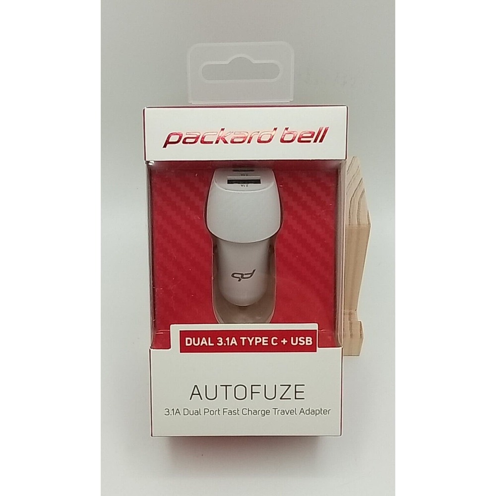 Packard Bell Autofuze Car Charger Dual 3.1A/Type-C + USB